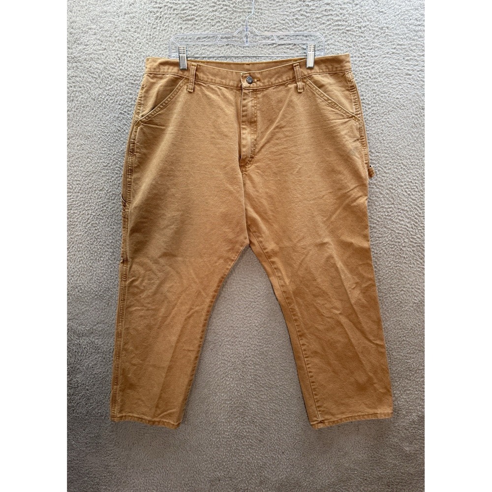 Rustler Pants Mens 38x29 Brown‎ Duck Canvas Carpenter Workwear Skater Grunge *